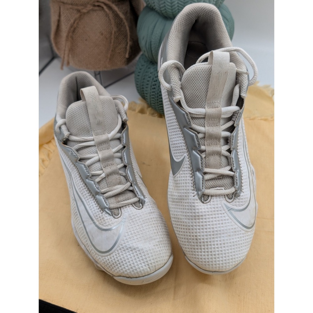Nike Vapor Edge Shark 2 Football Cleats White Silver Size 6.5 Men / 8 Women